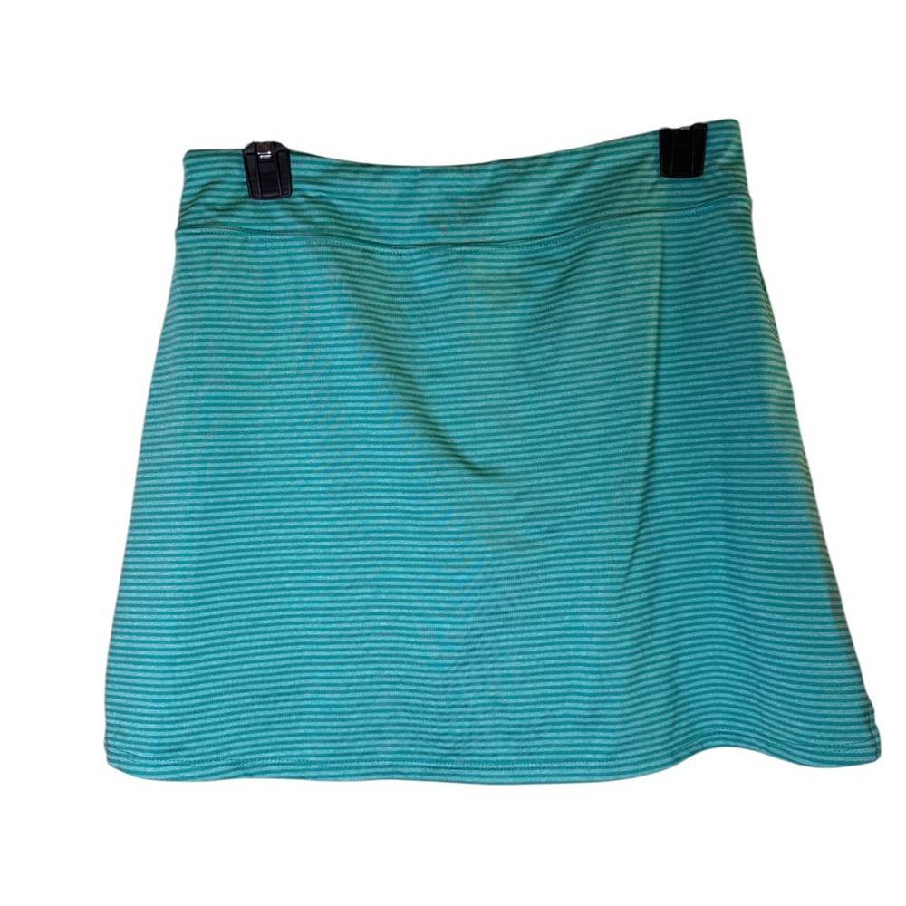Lola Women’s Teal Striped Athletic Tennis Pickleball Mini Skort Sz M